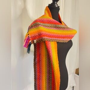 Vibrant Multicolor Peruvian Alpaca Scarf